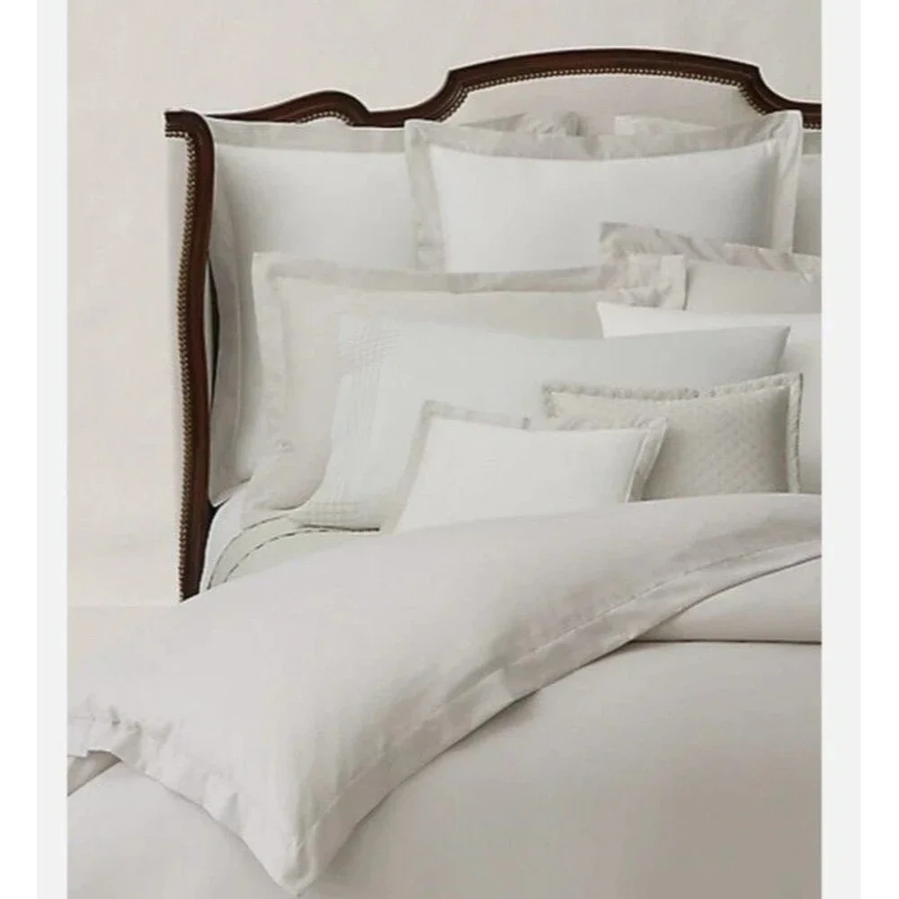 Ralph Lauren Duvet Cover Full Queen Organic Cotton Lovan Jacquard Platinum Grey